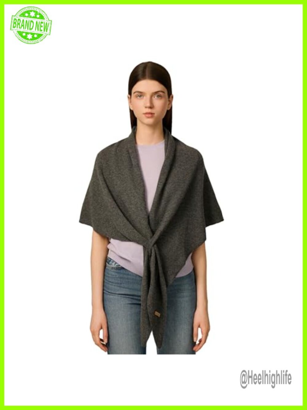Cashmere Wool Blend Shawl Wrap Women Oversized Triangle Scarf